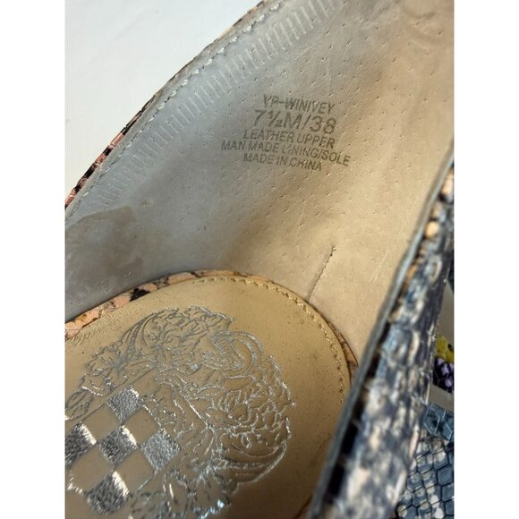 Vince Camuto Winivey Sandal Women Size 7.5 Multicolor Snake Print Chunky Heel - Picture 11 of 12